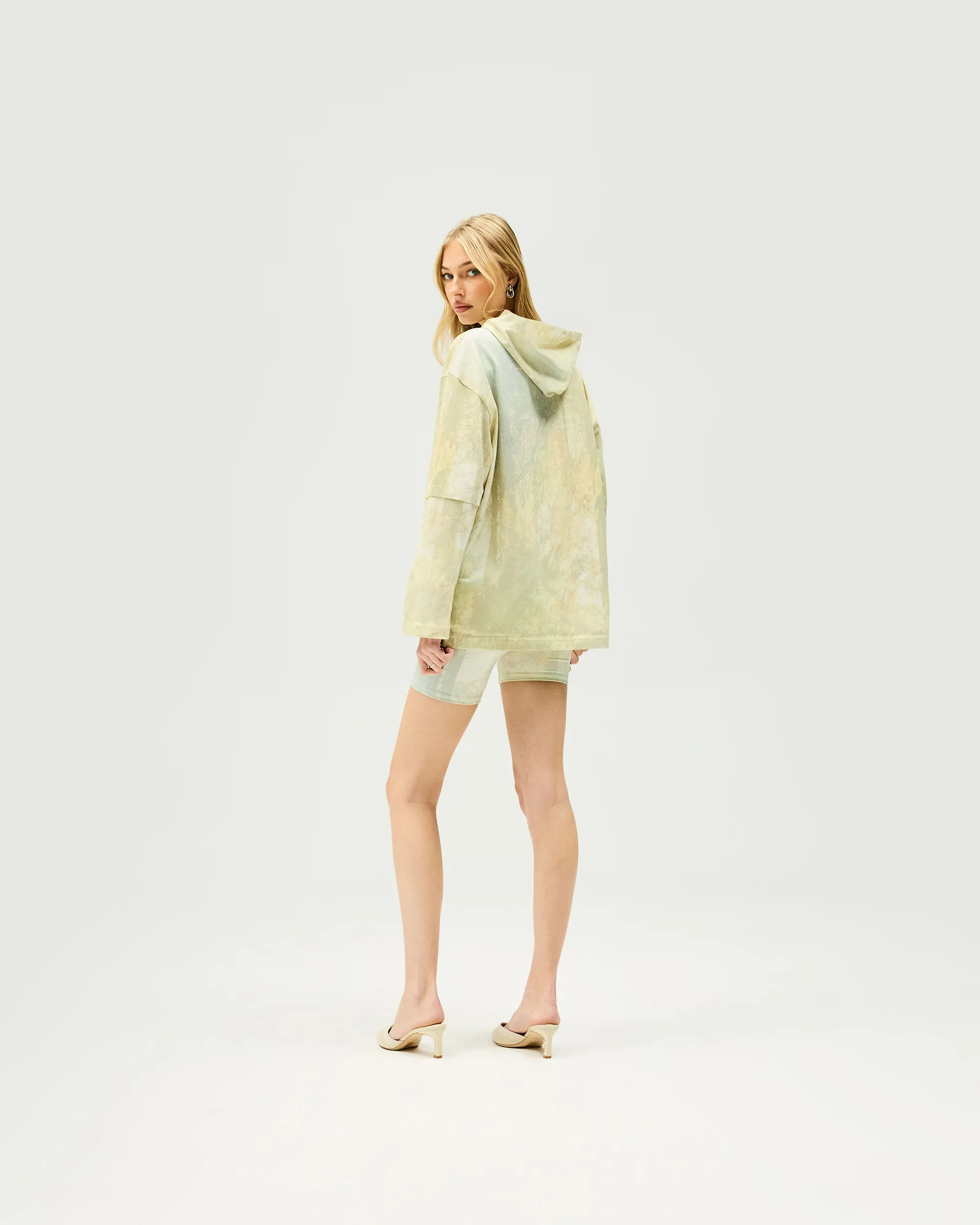 Comfy Style Dance Light Hideaway Hooded T-Shirt - Forest Print