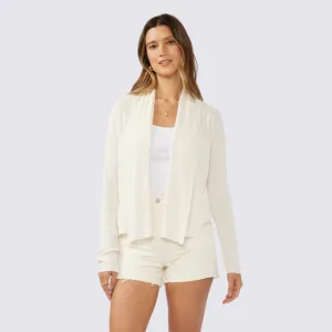 City Staple Anti Pilling Solene Linen Cardigan (Vanilla)