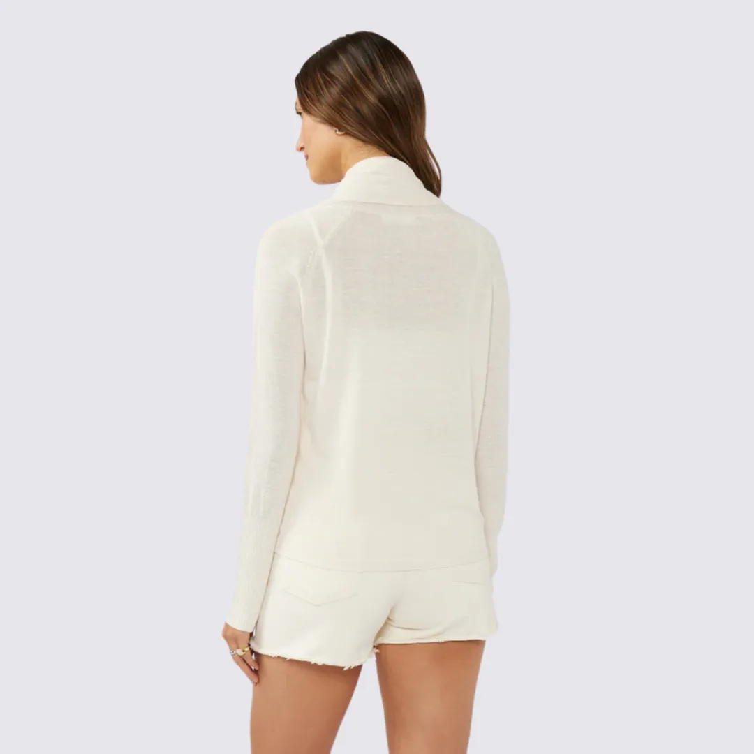 Solene Linen Cardigan (Vanilla) product shiny sparkle Fashion Hoodie