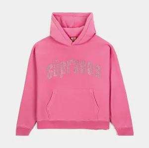 Breathable Design Urban Edge SP x Sopranos Logo Washed Pullover Womens Hoodie (Pink)