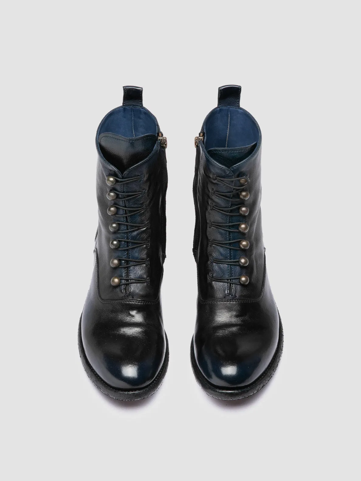 LISON 036 - Black Leather Zipped Boots Low Profile Cold Climate