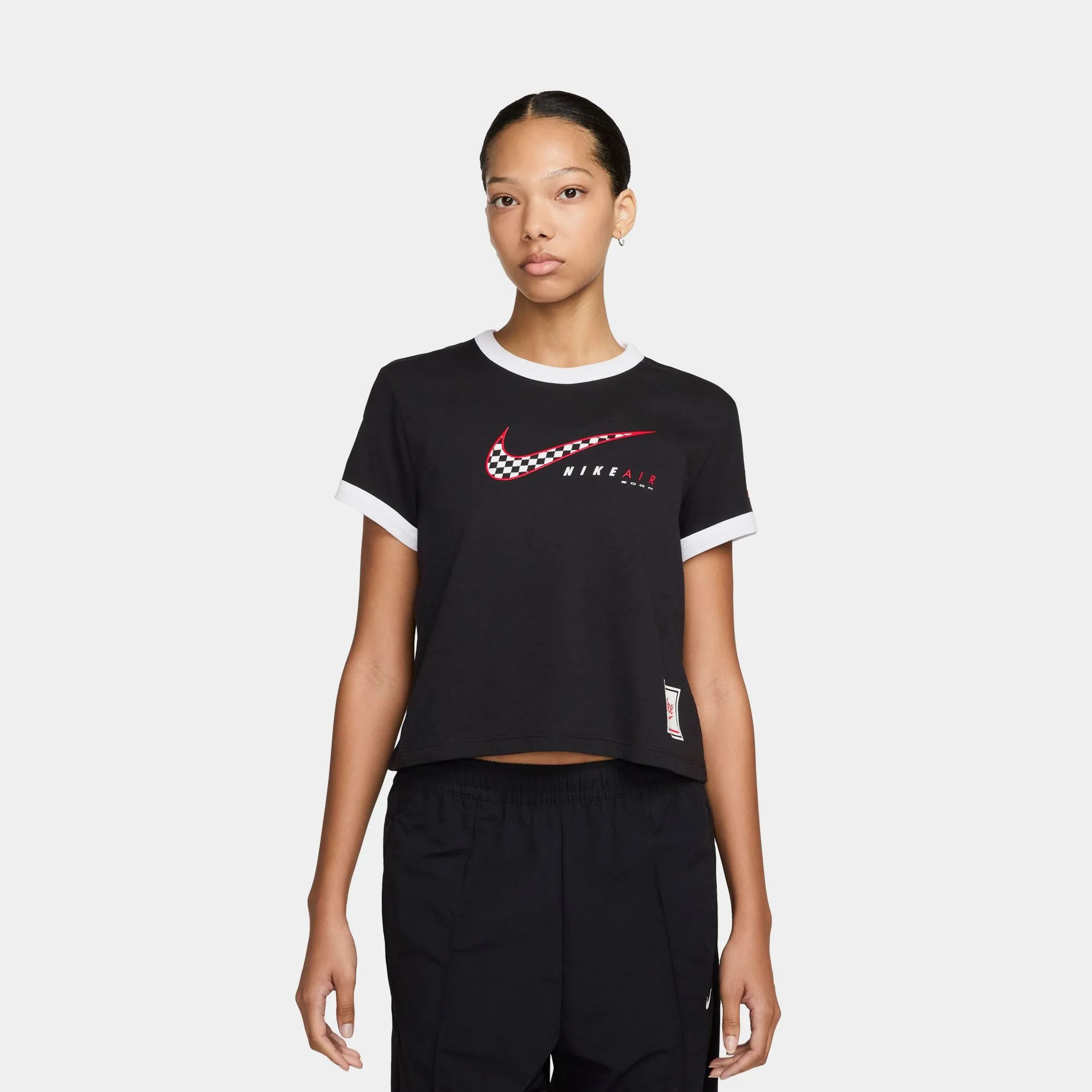 Sportswear Club Moto Womens Short Sleeve Shirt (Black) ZeroIrritationLabels