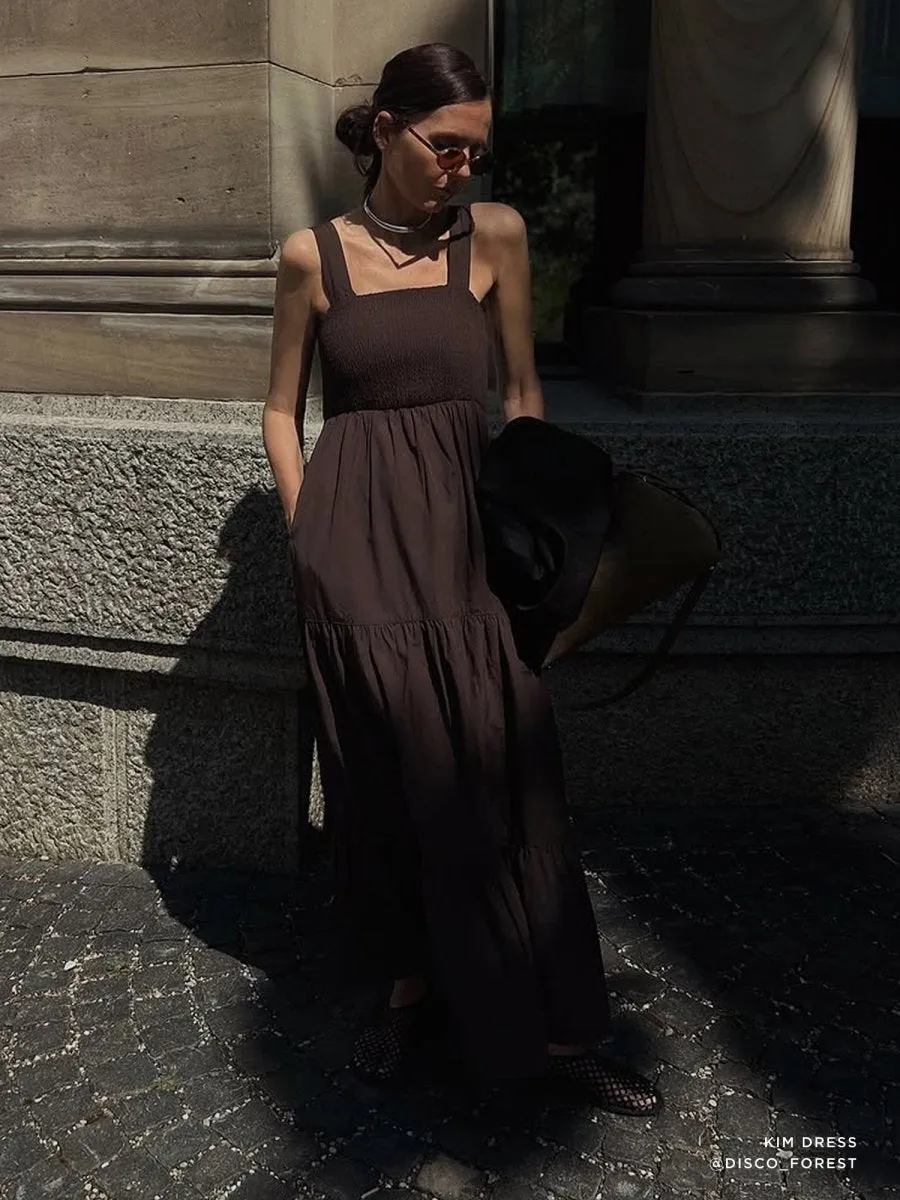 Peach Tone Wide Hemline The Kim Dress