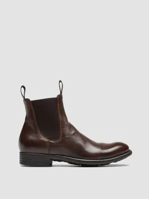 CALIXTE 004 - Brown Leather Chelsea Boots Gym workout