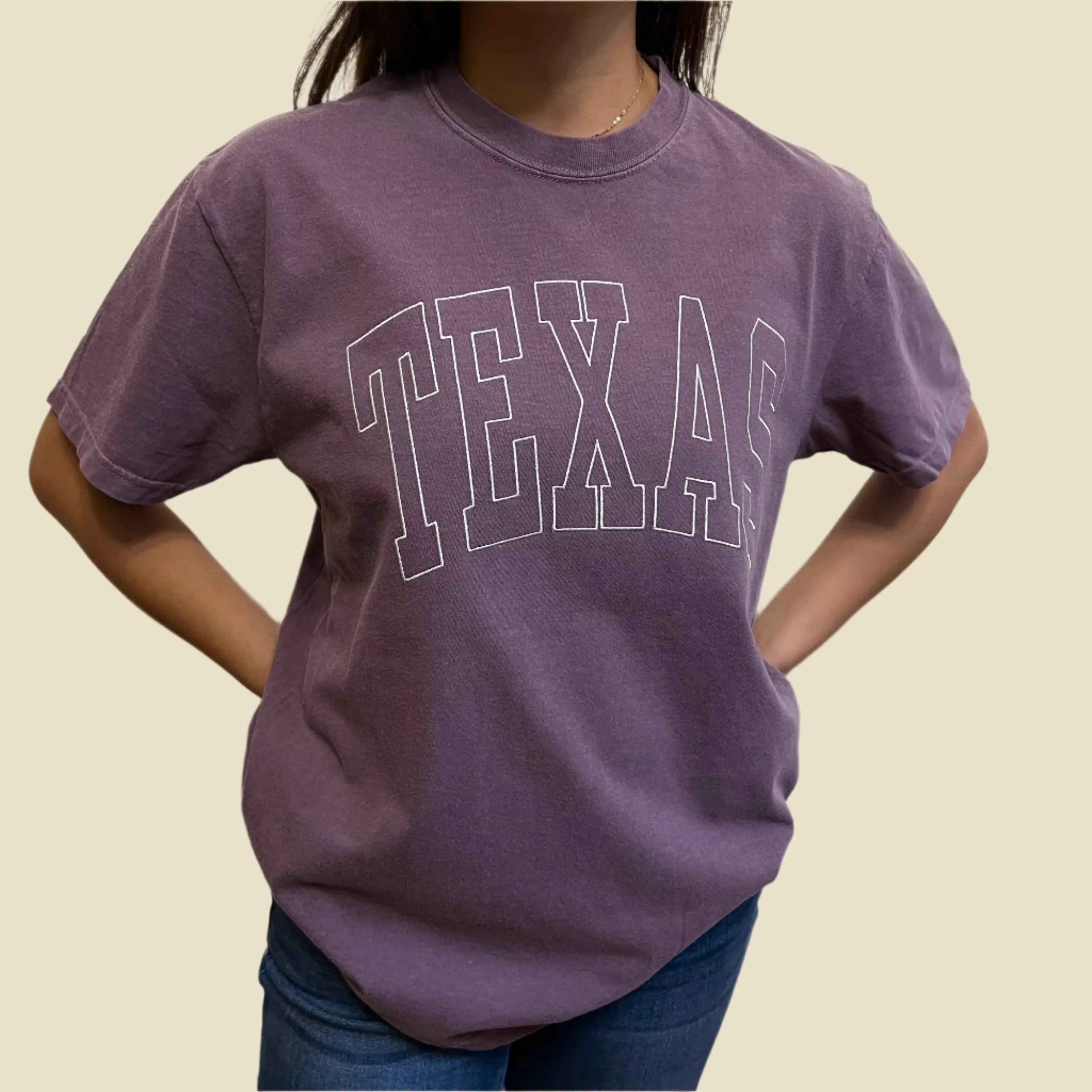 Texas Embroidered T-Shirt Perfect for Outdoors Breathable Layer Fit