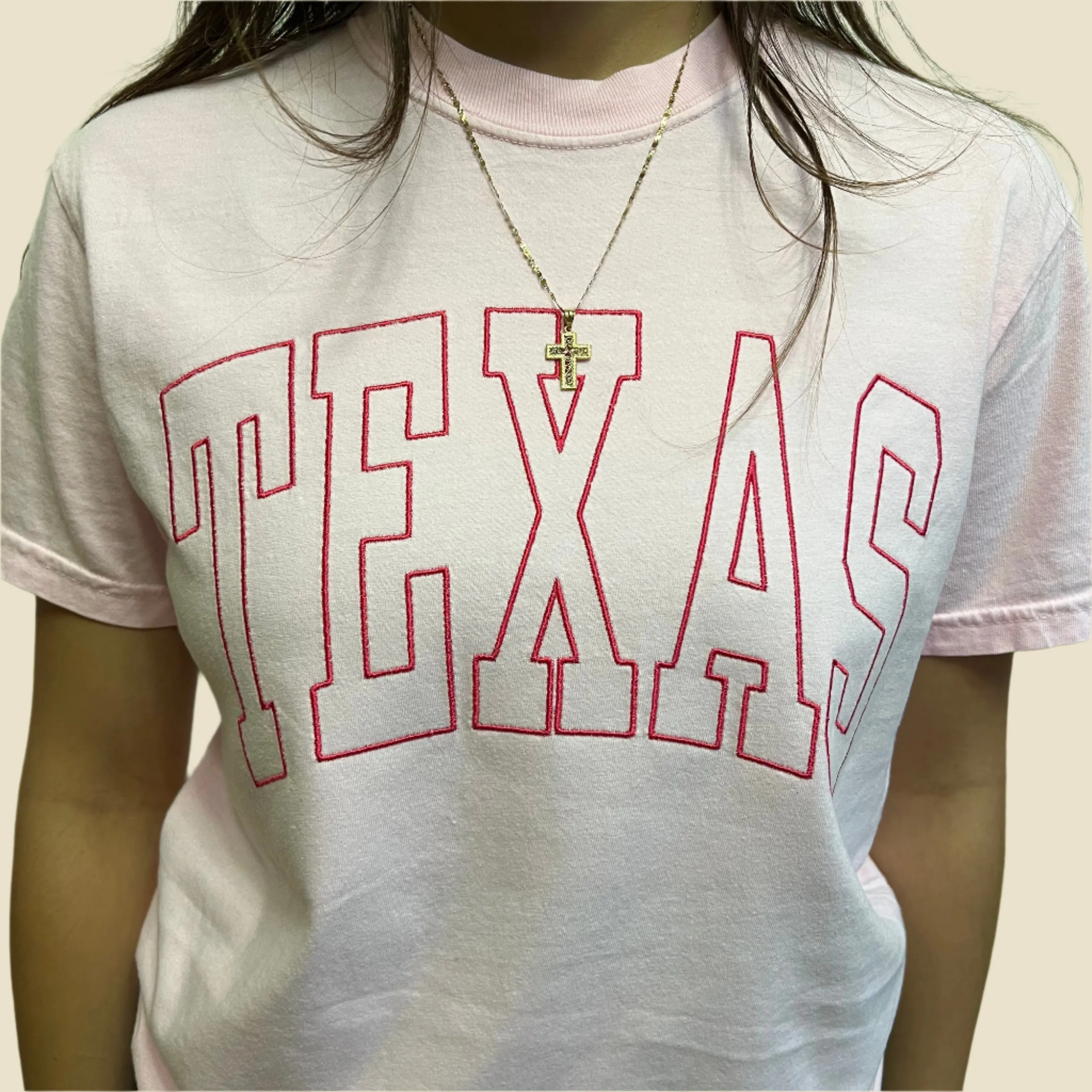 Texas Embroidered T-Shirt Holiday Trend School spirit