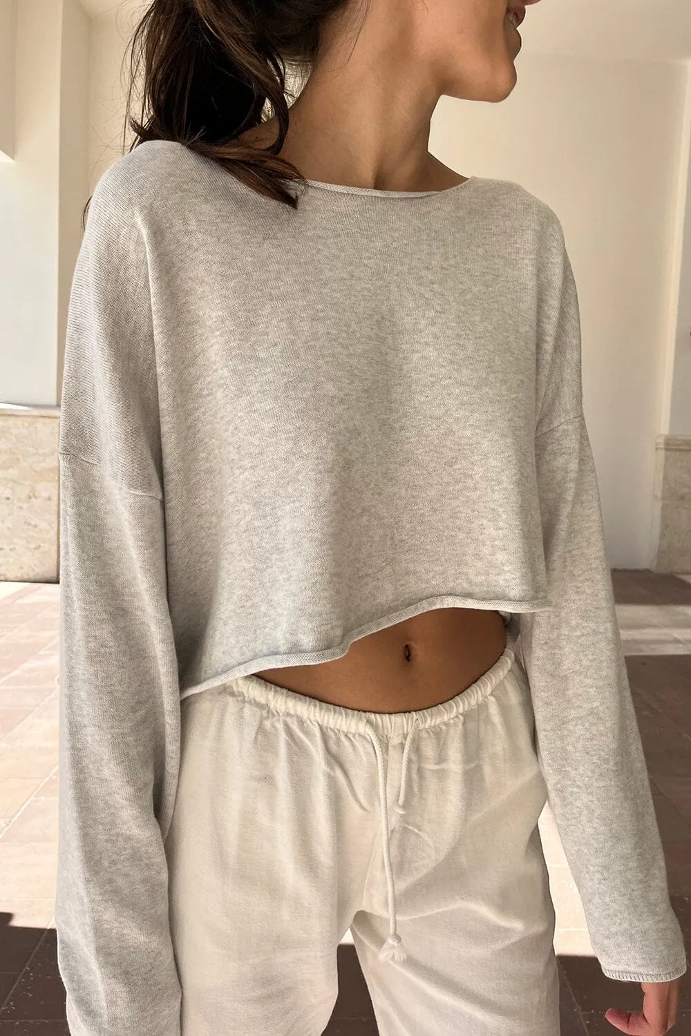 Jacquard Pattern Warm Fabric Cameron Cropped Sweater