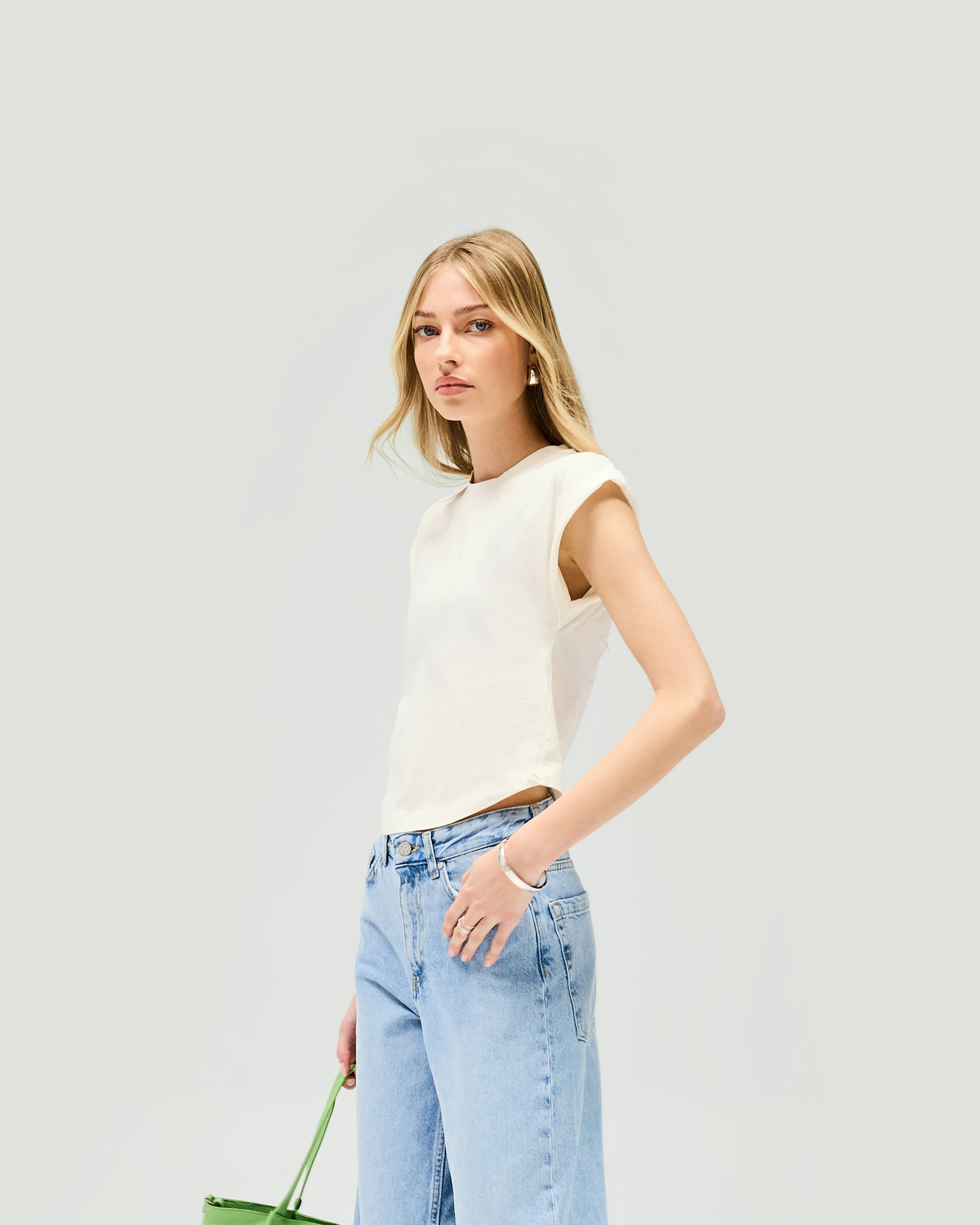 Owners Club Turn Back T-Shirt - Antique White Casual Blouse Light Jacket