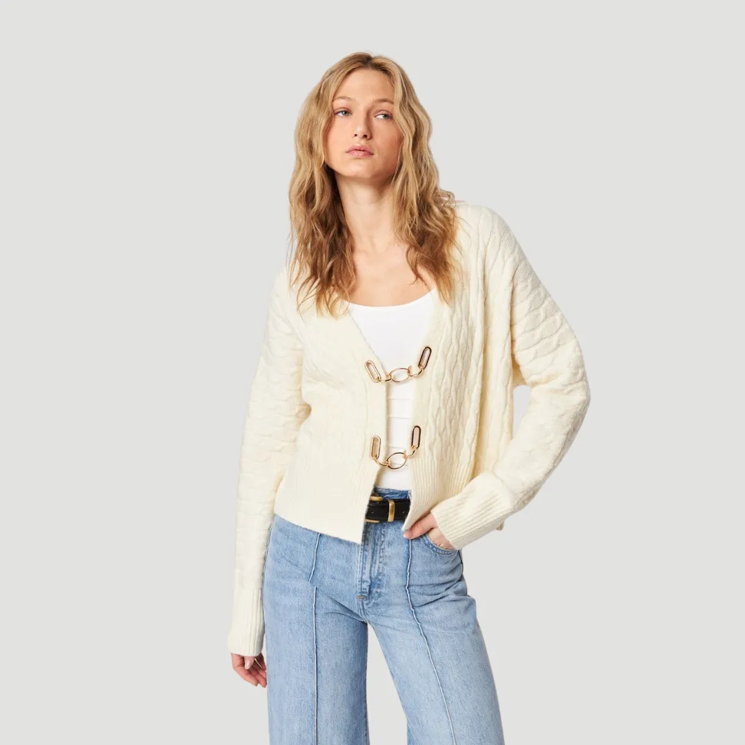 AntiSnag Surface Sweat Wicking Lining Emile Cardigan (Alabaster)