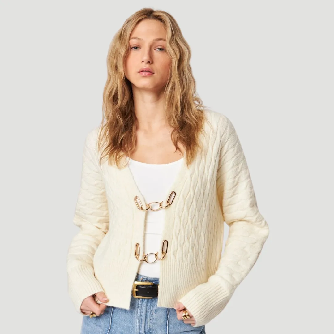 Recycled Fiber No Stress Emile Cardigan (Alabaster)