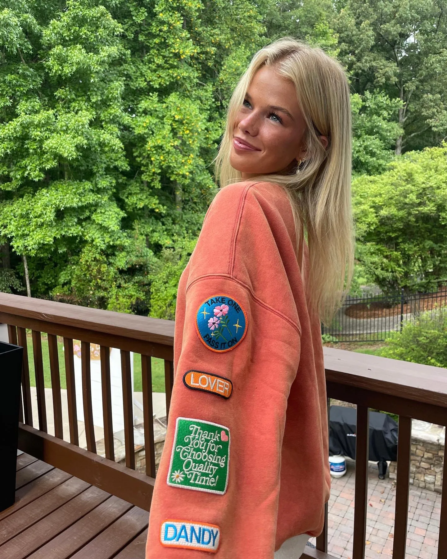 "Lovers Club" Crew Neck in Vintage Washed Red product yoga friendly flexibility logoed