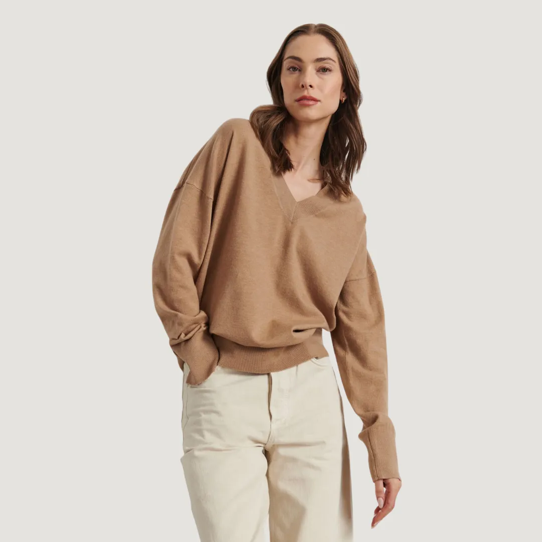 Taylor Sweater (Pecan) Rolled Cuffs