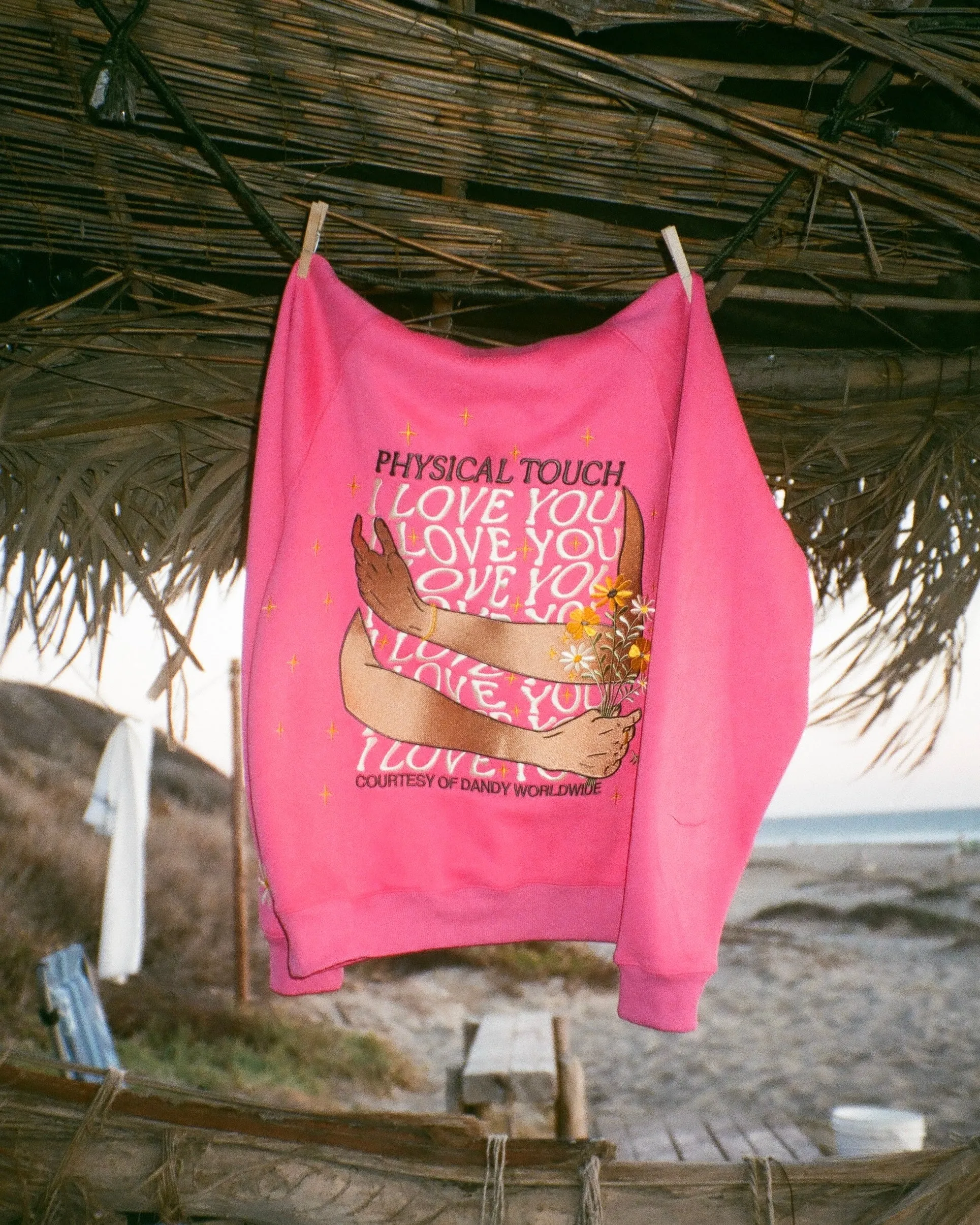 "Physical Touch" Oversized Lux Hoodie in Hot Pink Active Wearable Yoga wear