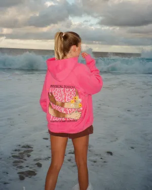 "Physical Touch" Oversized Lux Hoodie in Hot Pink Comfort Hoodie Comfy Comfort