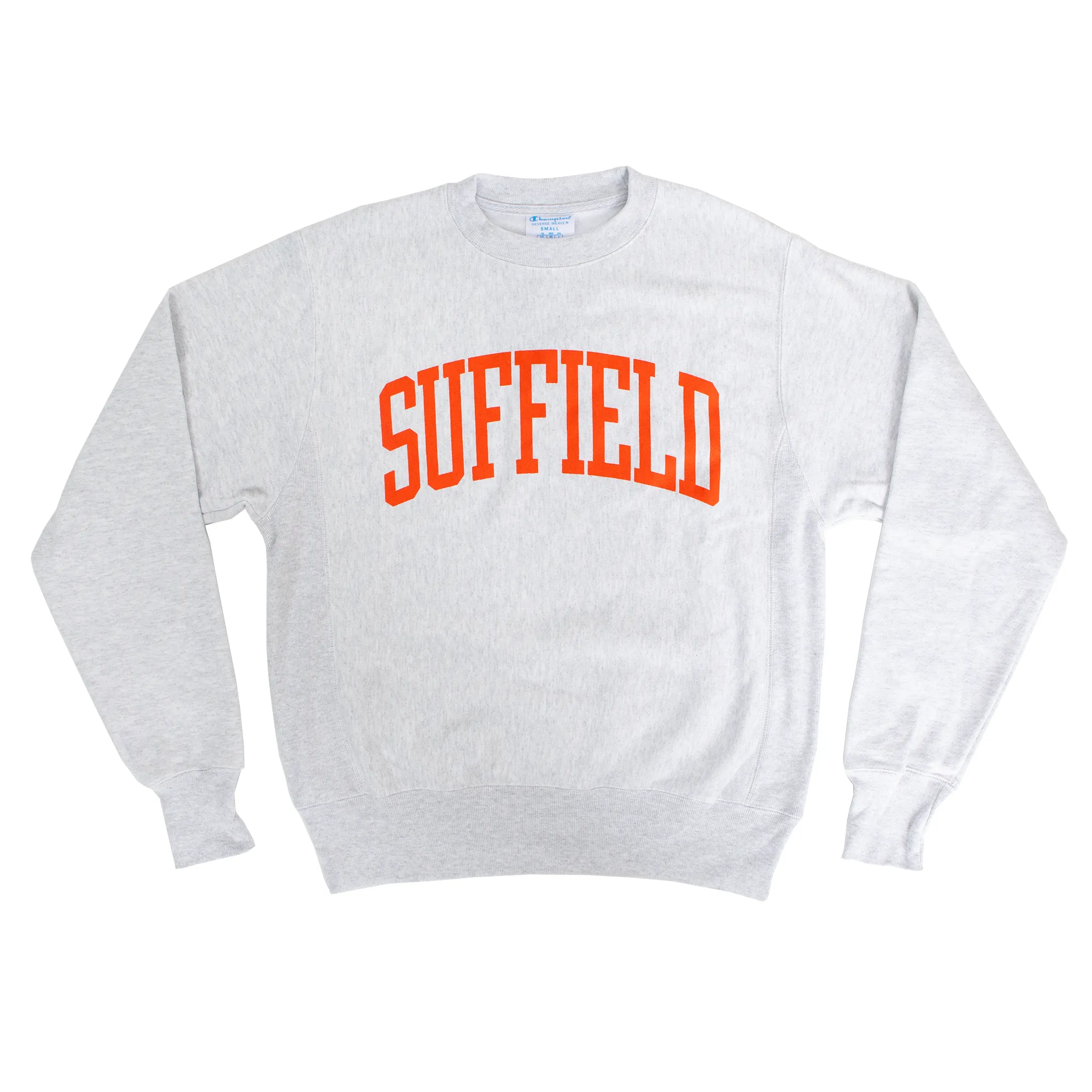 Champion Silver Grey Crew with Orange Ink product customization options great for presents
