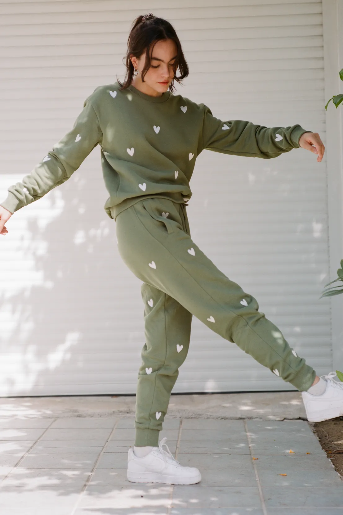 Sport Comfort Sporty Comfort Fit O&F Heart Embroidered Joggers - Olive