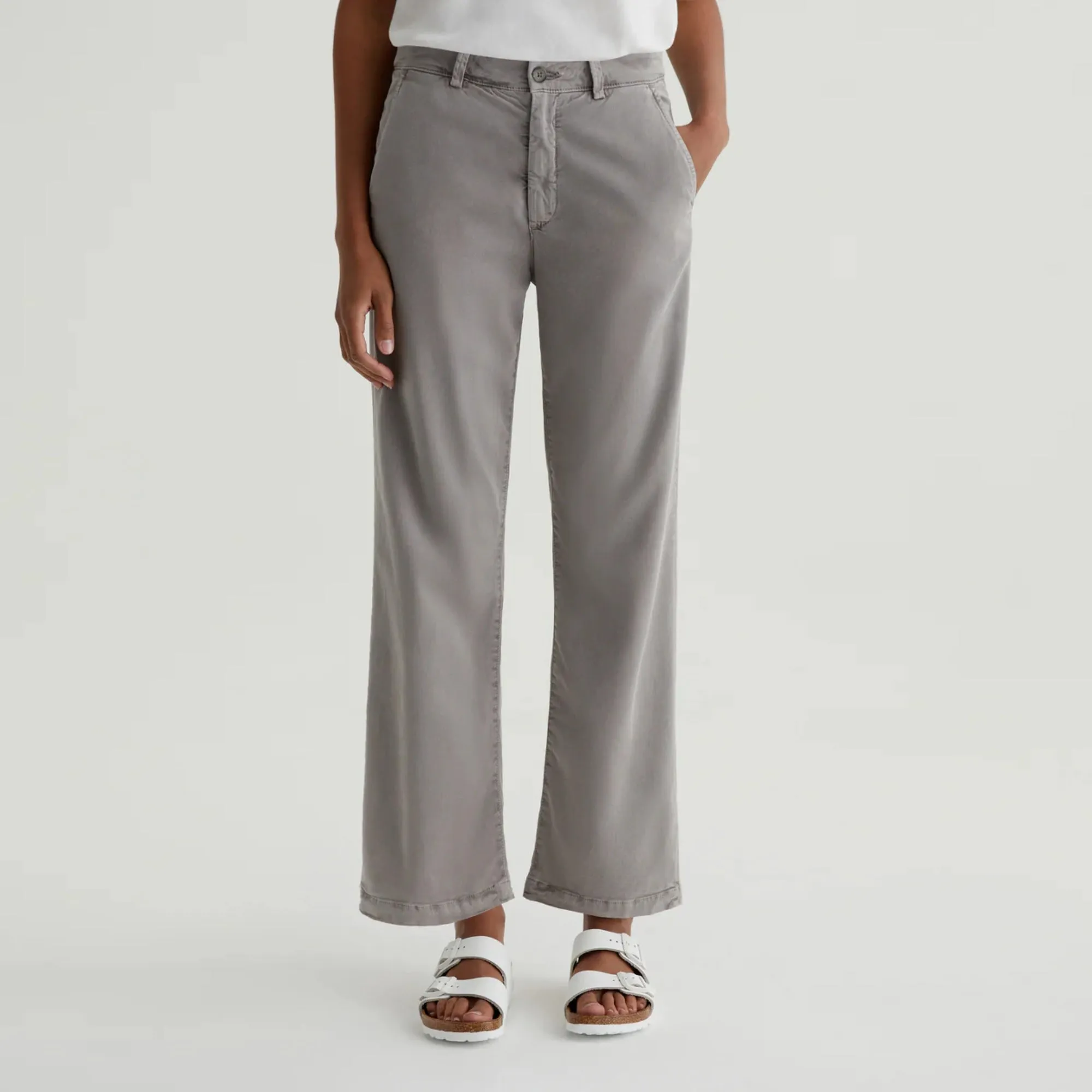 Caden Straight Trouser (Sulfur Pebble Grey) Non Tapered Leg Stretchable Wear