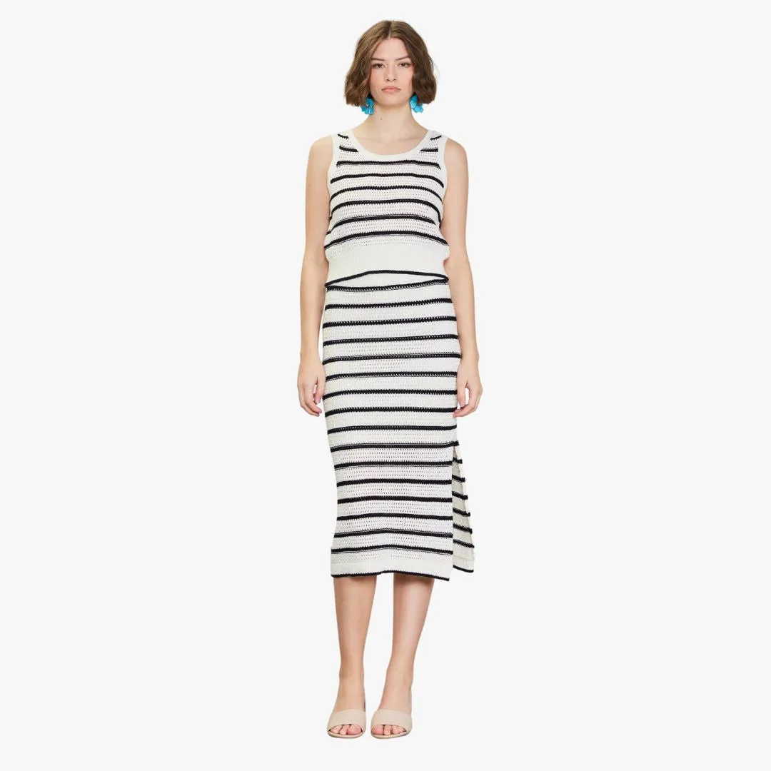 Striped Crochet Skirt (White   Black) Street Fest