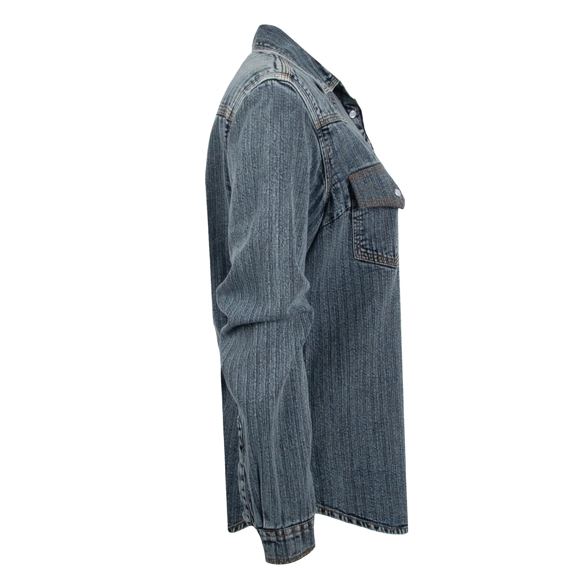 Pocket Reinforcement Relaxed Design STS Ranchwear Women's Duke Western Denim Snap Shirt in Medium Wash