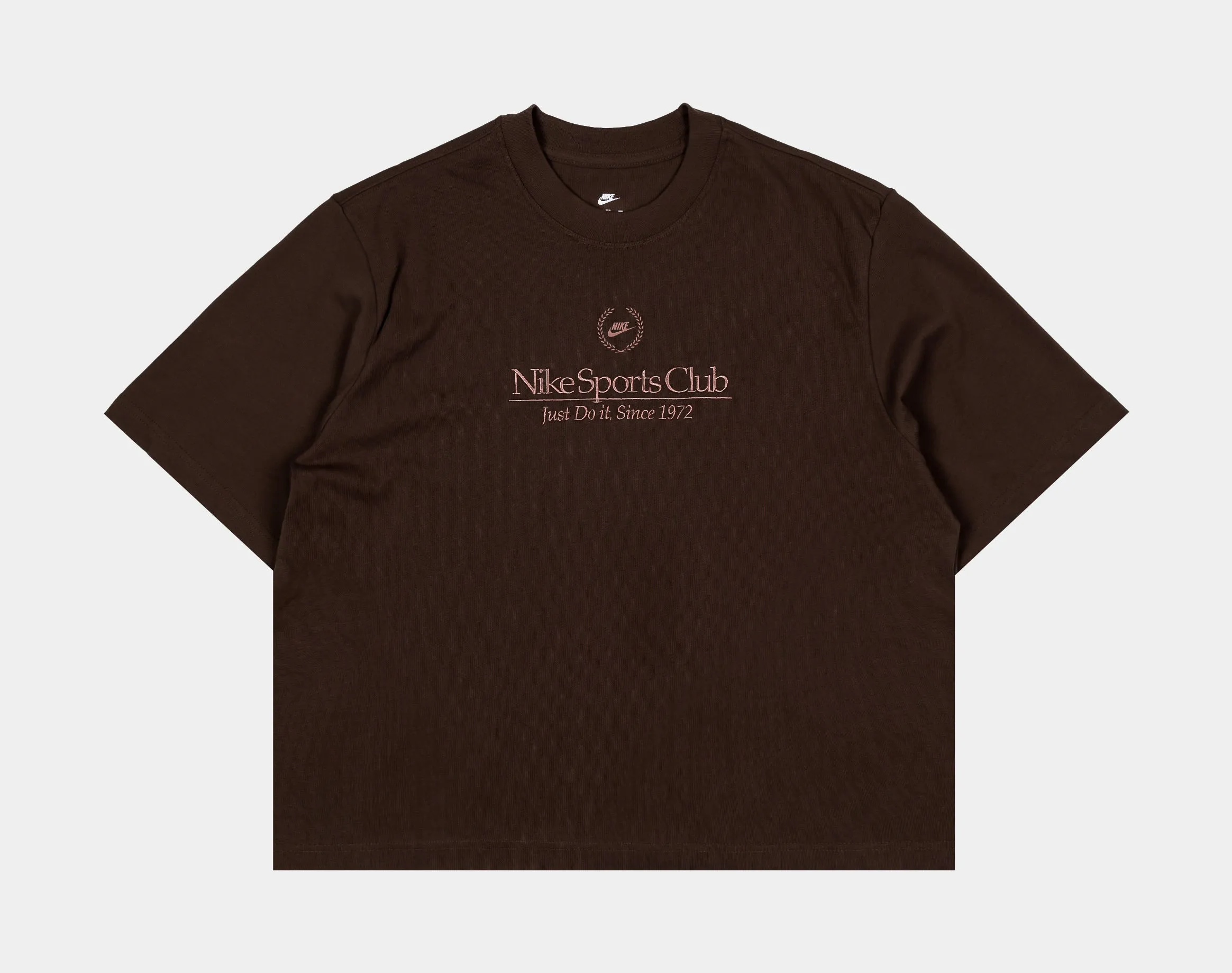 elastic waistband LightweightDesign NSW Boxy Campus Womens Short Sleeve Shirt (Brown)