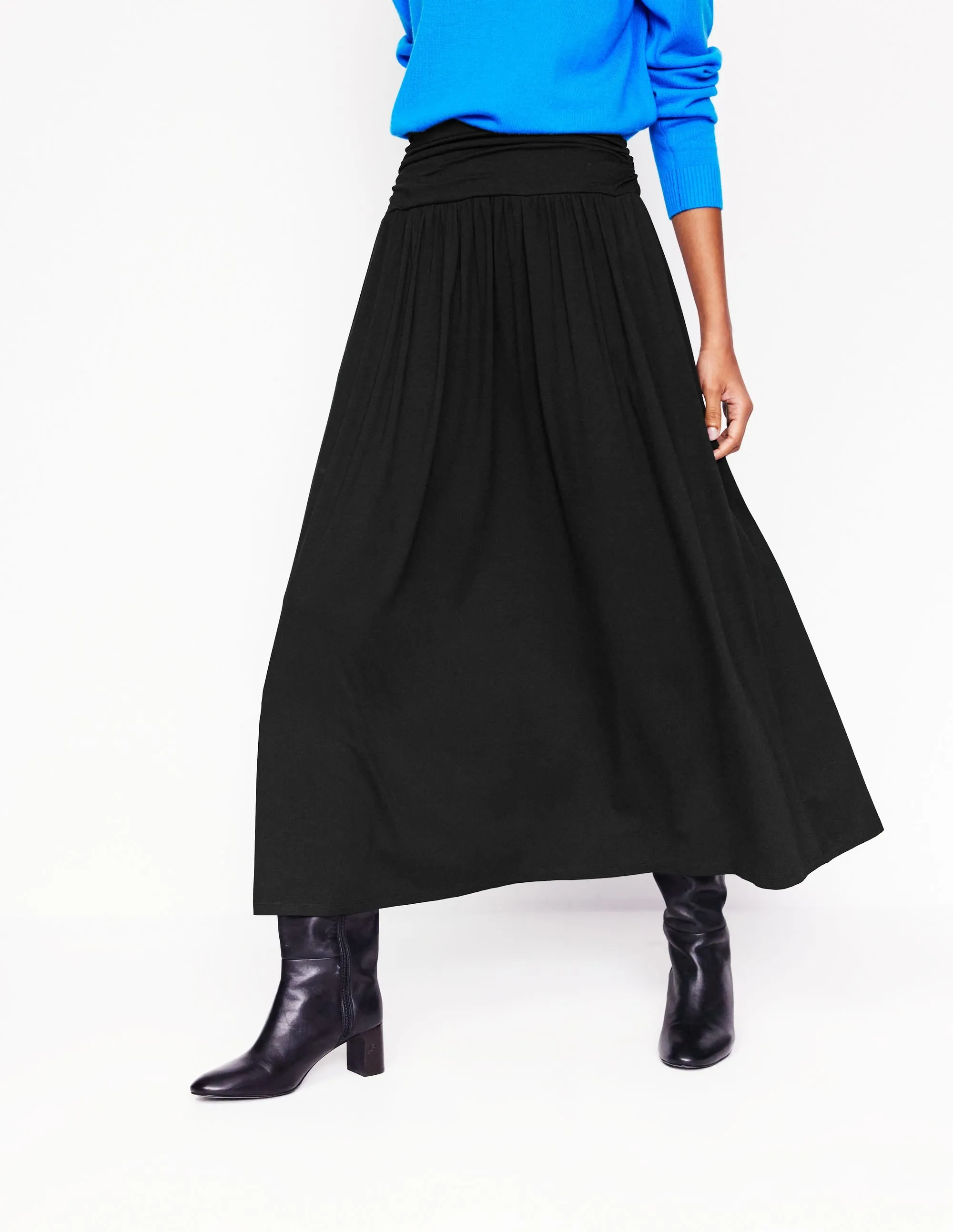 Rosaline Jersey Skirt-Black Relaxed Style