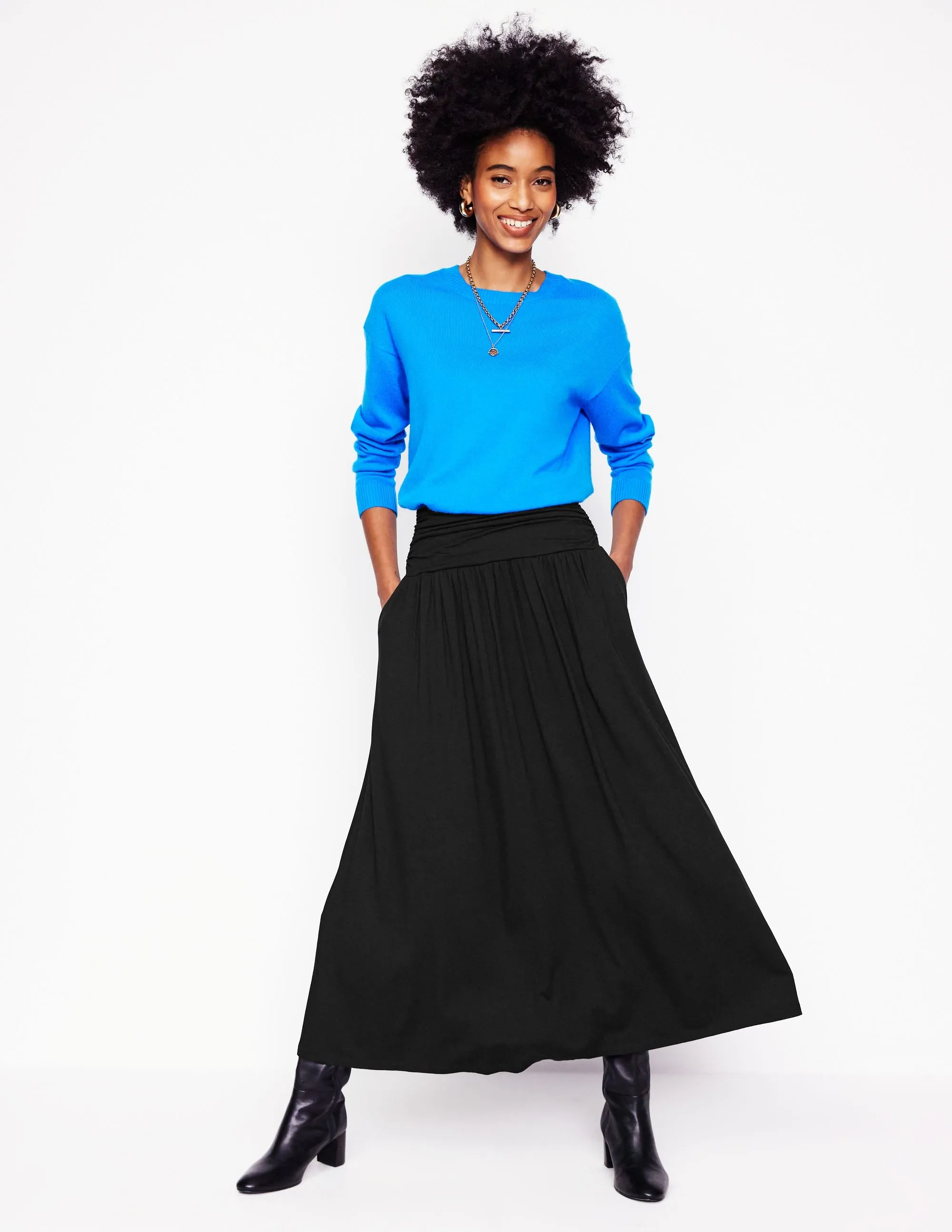 Rosaline Jersey Skirt-Black Outfit Focused Summer Picnic