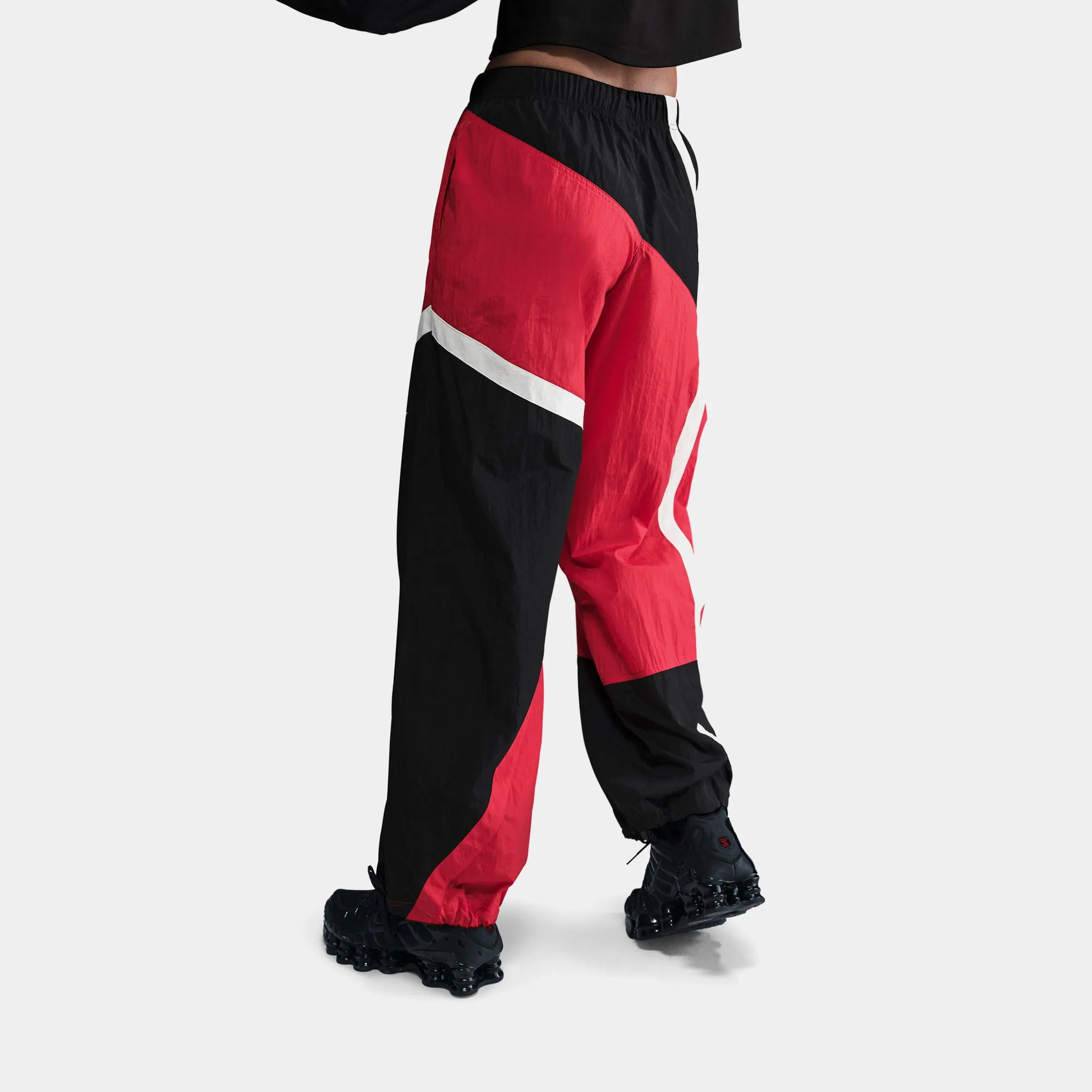 Urban Fit Moisture Wicking Technology NSW Street Woven Open Hem Womens Pants (Red/Black)