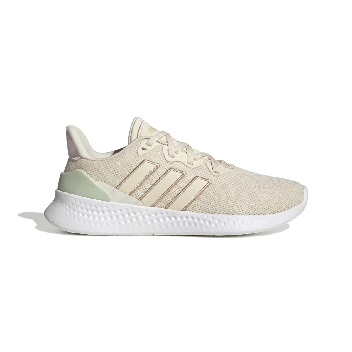 ADIDAS GZ6773 PUREMOTION SE WMN'S (Medium) White/Beige/Green Textile Running Shoes Ventilated Tongue Dynamic Arch Bridge
