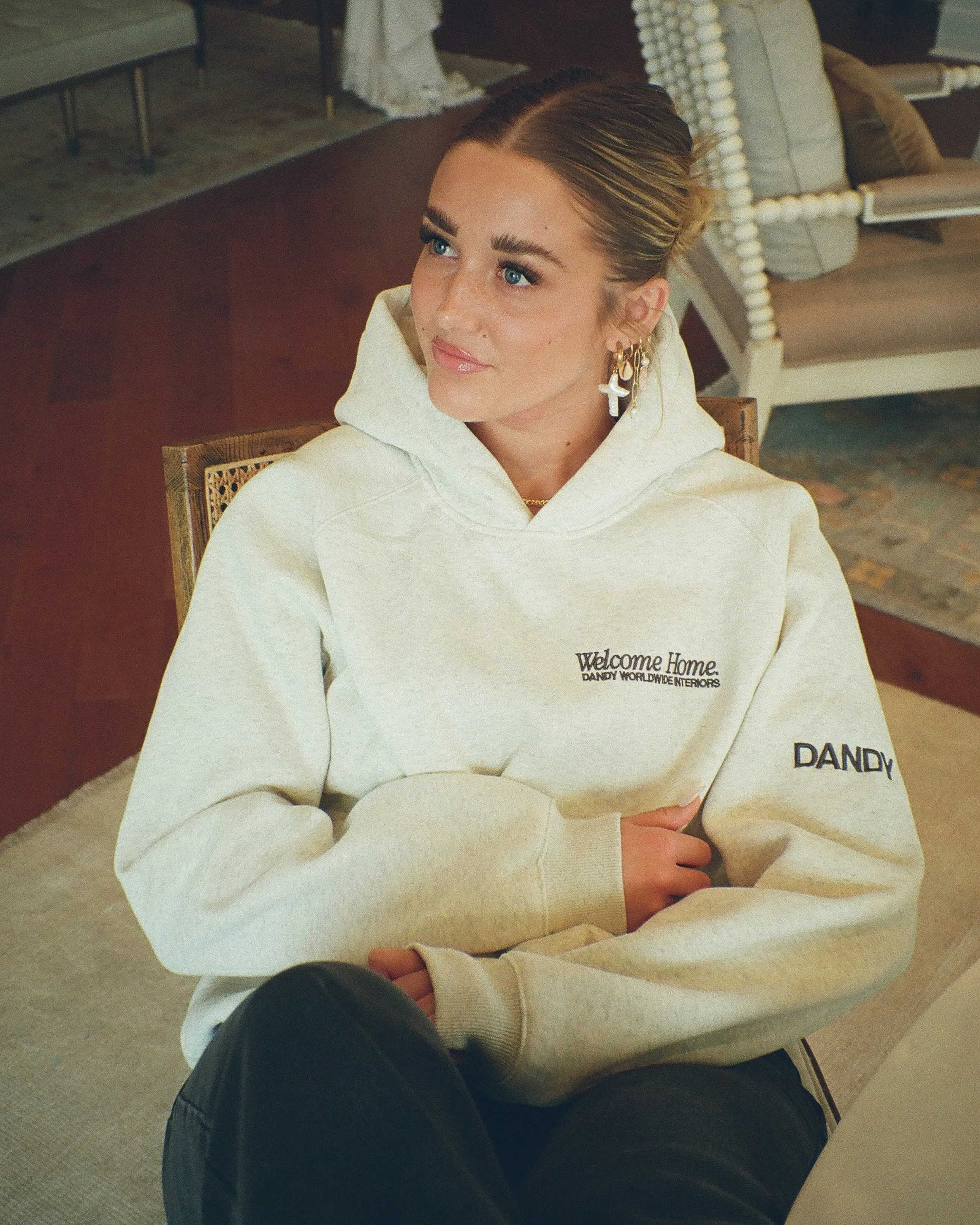 Core Style "Interiors" Oversized Lux Hoodie in Heather Gray