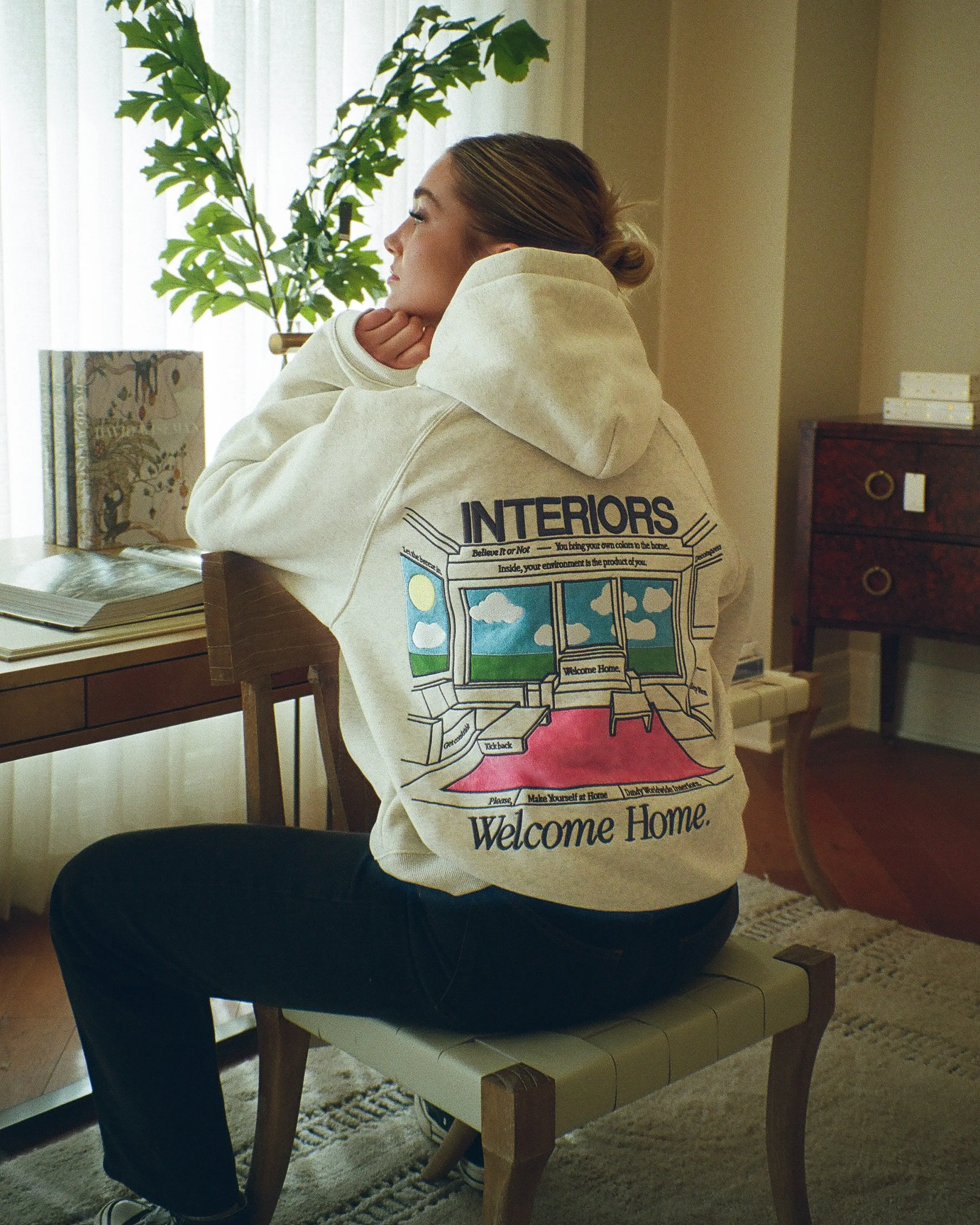 "Interiors" Oversized Lux Hoodie in Heather Gray Stylish Wear Weekend Comfort