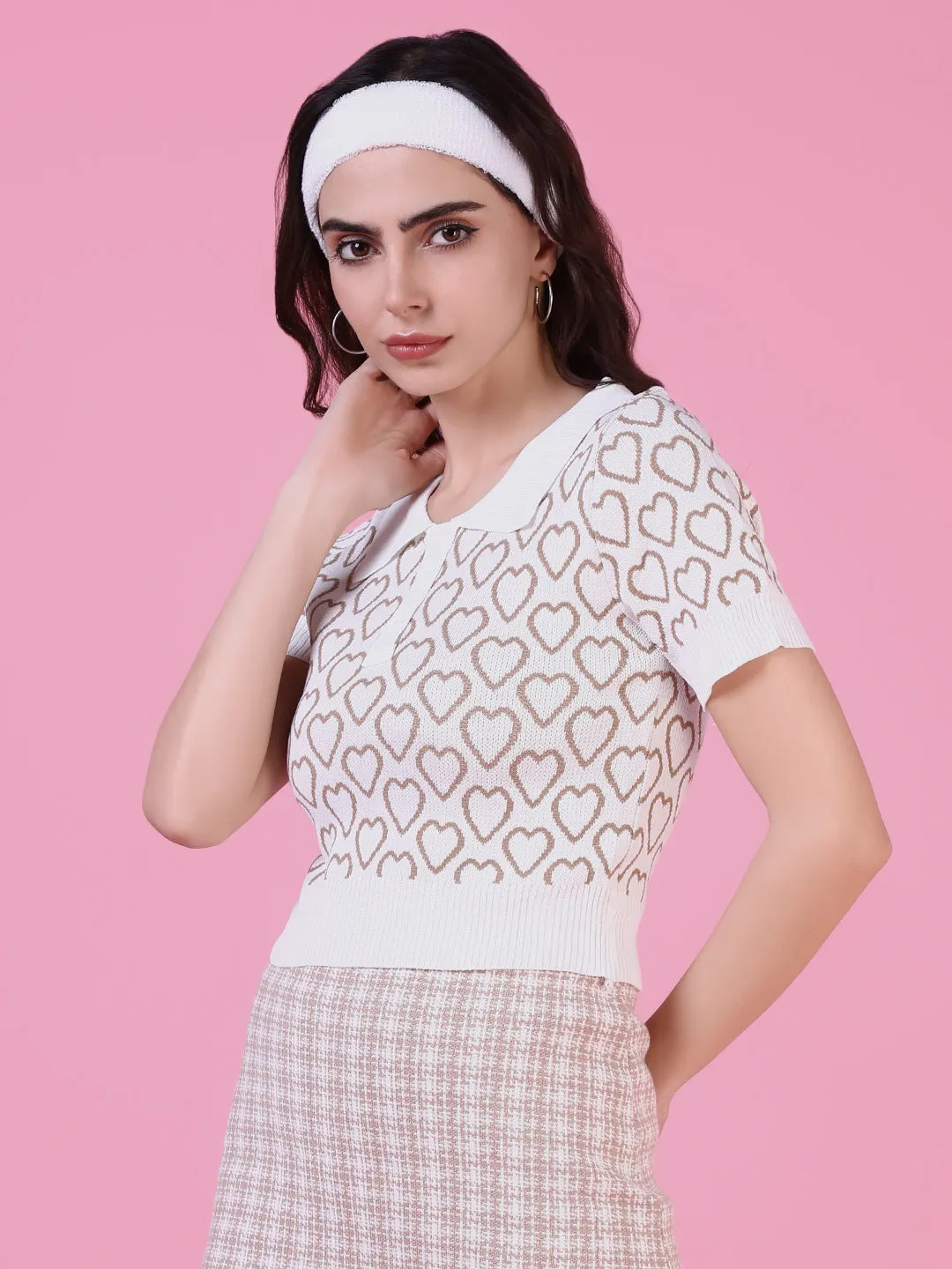 LowImpactDye Light Flex Women's Brown Shirt Style Crop Top