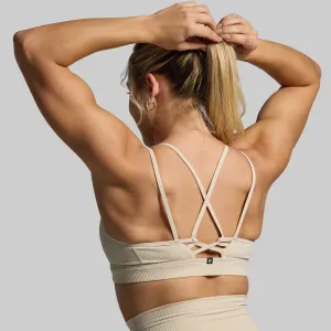 Flex Foam Inserts Supportive Padding Lotus Sports Bra (Oatmeal)