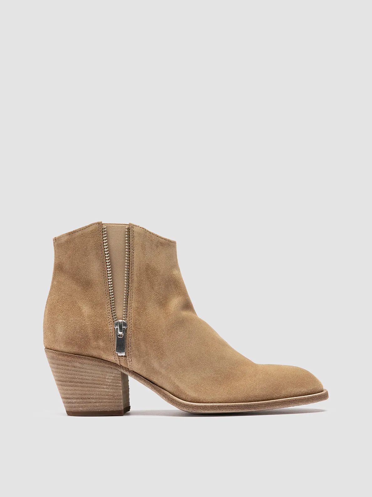 SYDNE 015 - Beige Suede Ankle Boots Eco Material Functional Minimalist