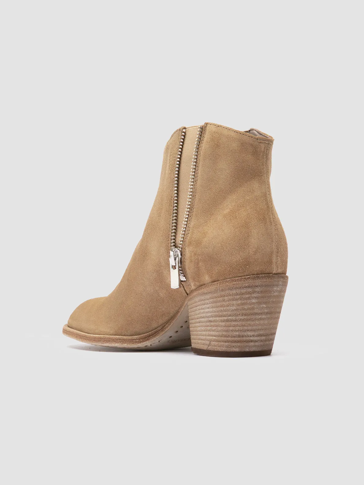 Sturdy Construction Crisp Edge SYDNE 015 - Beige Suede Ankle Boots