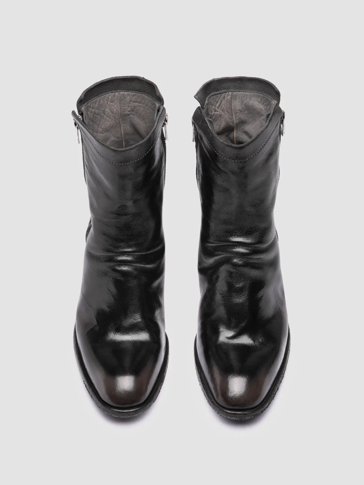 Slip Resistant Grip SYDNE 018 - Black Leather Zipped Boots