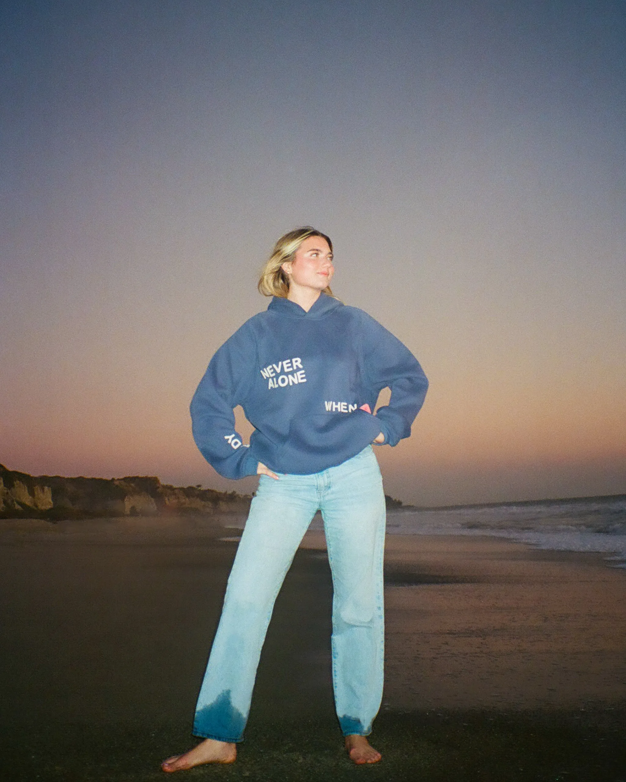 "All my Friends" Oversized Lux Hoodie in Blue Cozy Comfort Unisex style