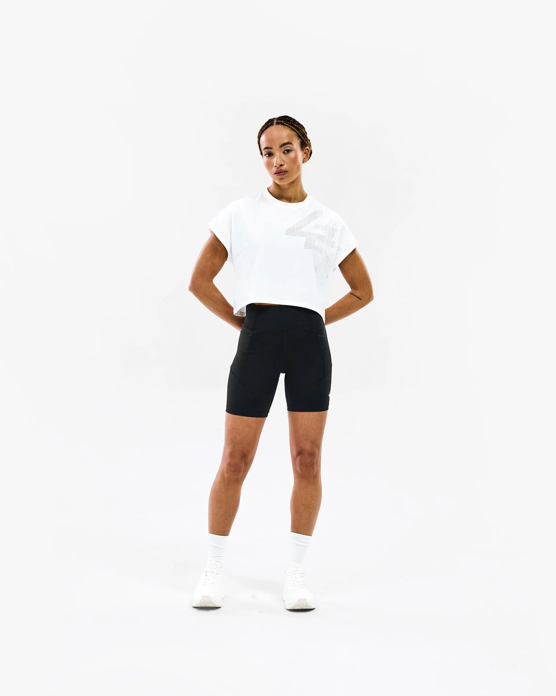 Fall Core Professional Style 247 Perforated Cropped Training T-Shirt - White