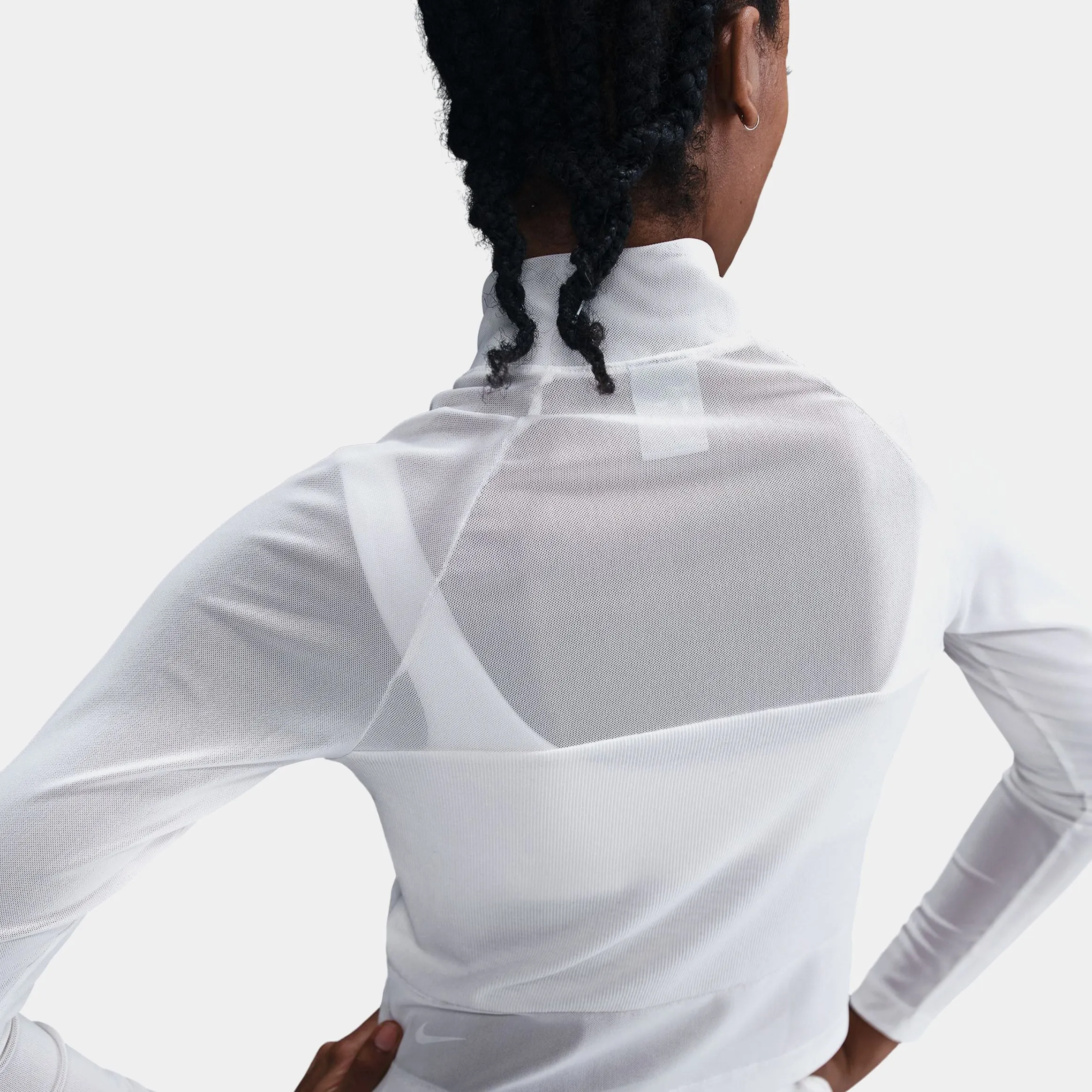 Trend Base DurableCoverstitch Kobe Cropped Womens Long Sleeve Shirt (Beige/Black)