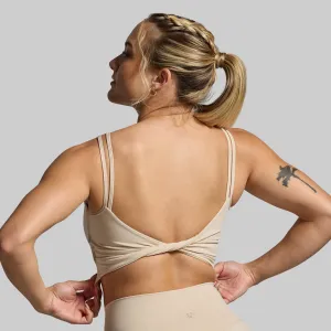 Runners of all levels Modern Don't Get It Twisted Sports Bra (Oatmeal)
