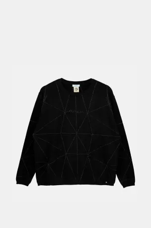 Black Sh??en Sweater WideRibbed Texture Breathable Texture