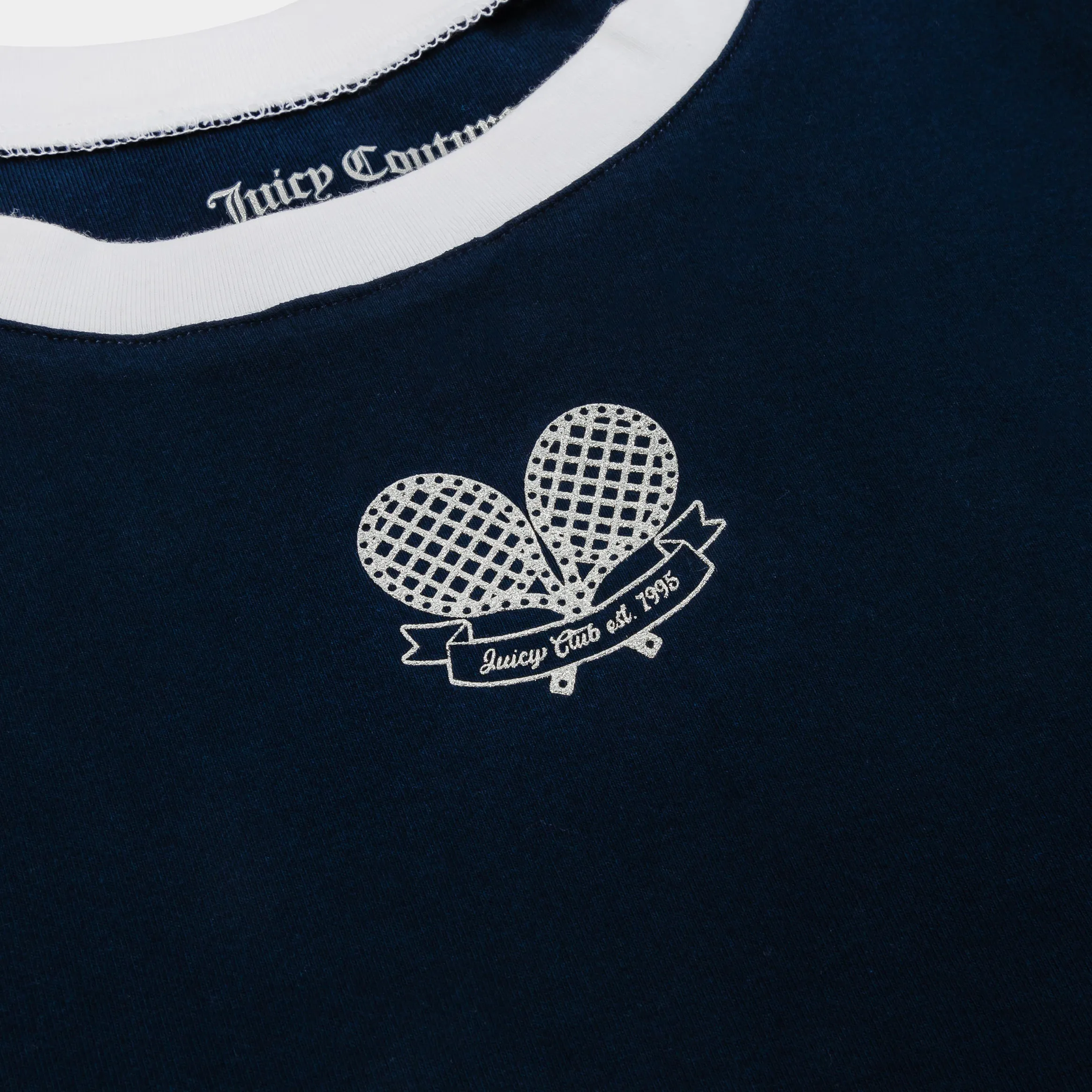 Tennis Baby Tee Womens Short Sleeve Shirt (Blue/White) Layer Light StaticResistantTextile