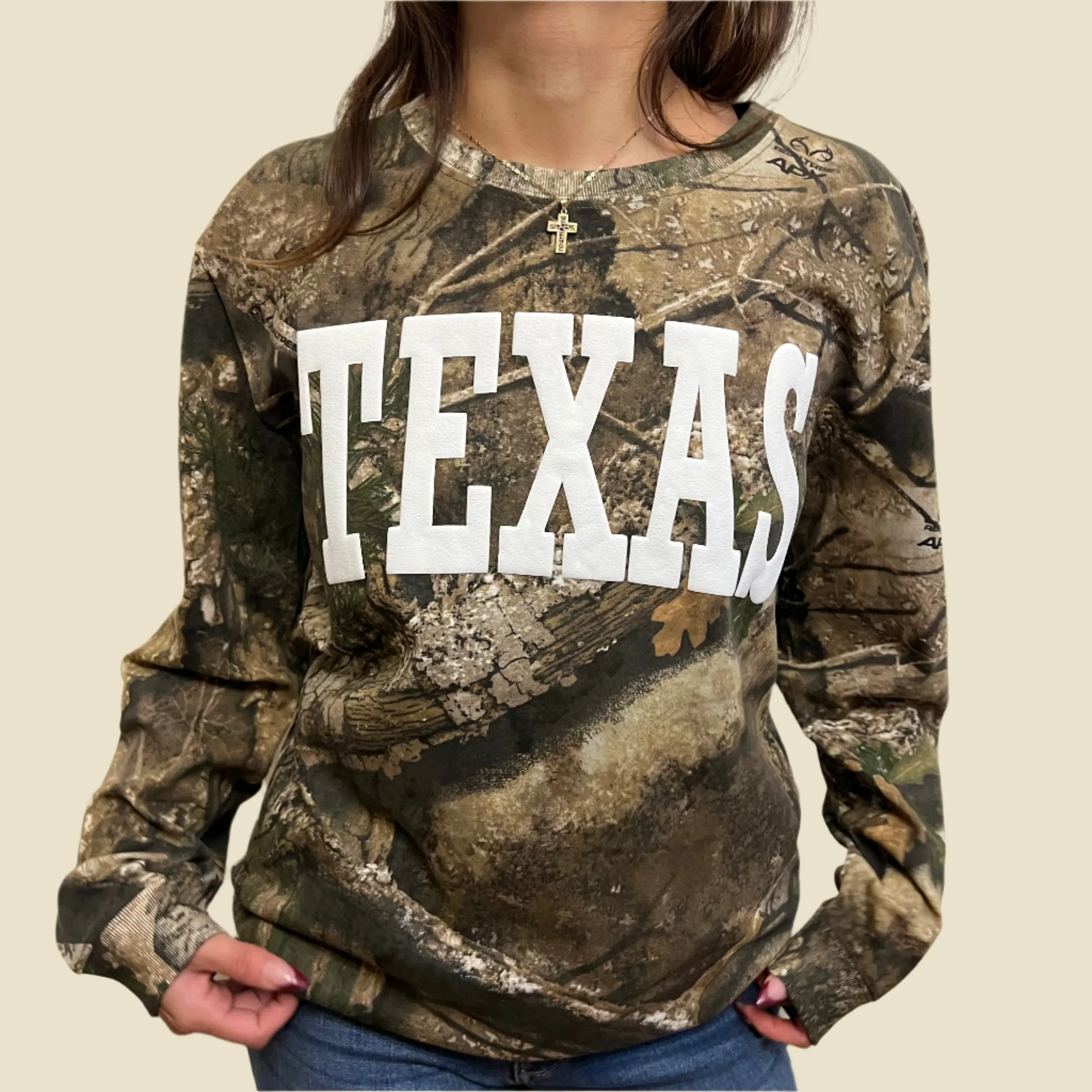 TEXAS Camo Long Sleeve Tee Cozy Hug TemperatureRegulating