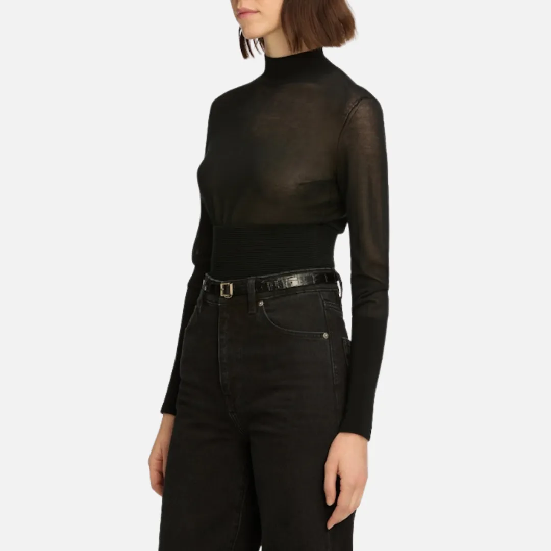 Thermochromic Fiber Applications Lattice Ventilation Weave The Sleek Sweater (Black)