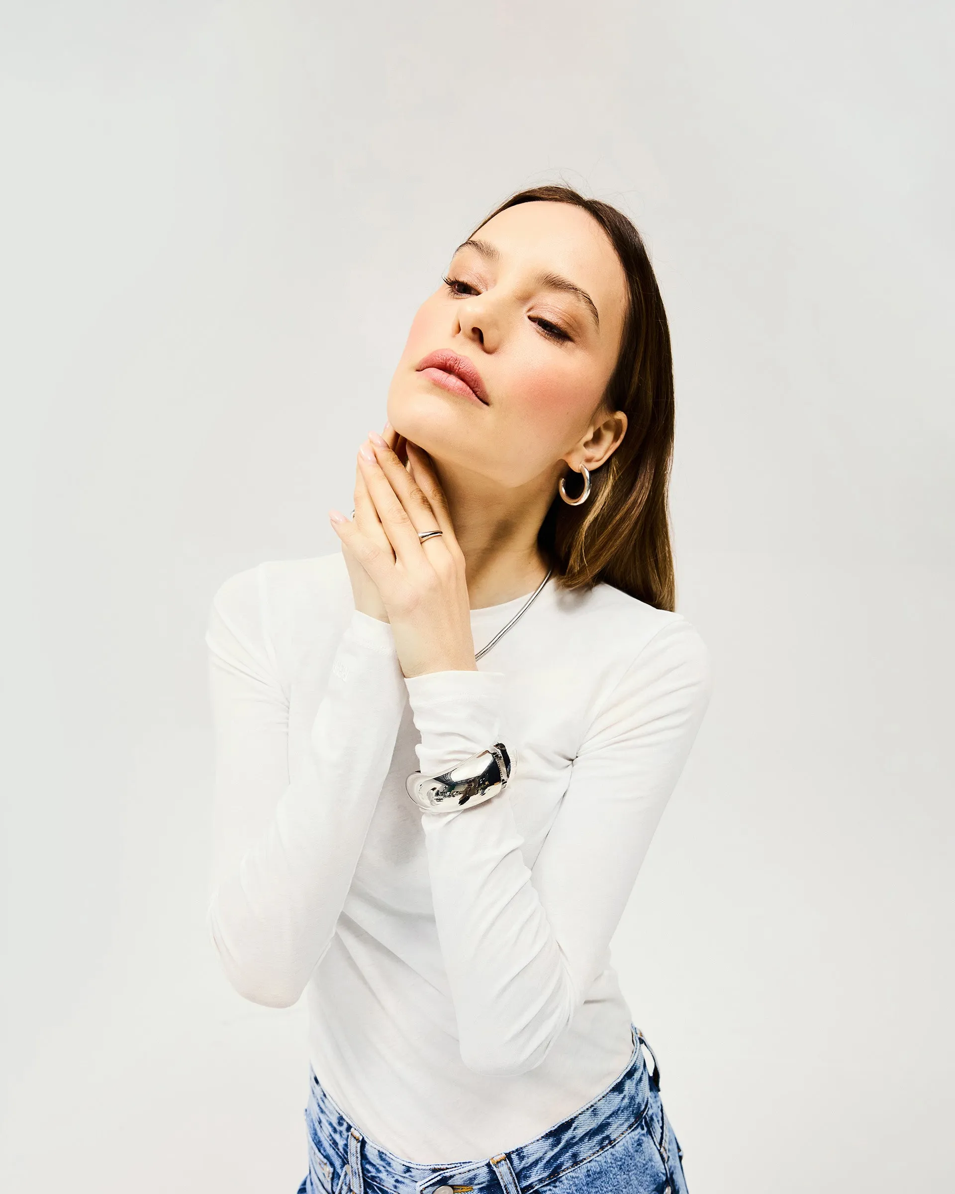 Trigger Long Sleeve - Cream Seamless Circular Knit