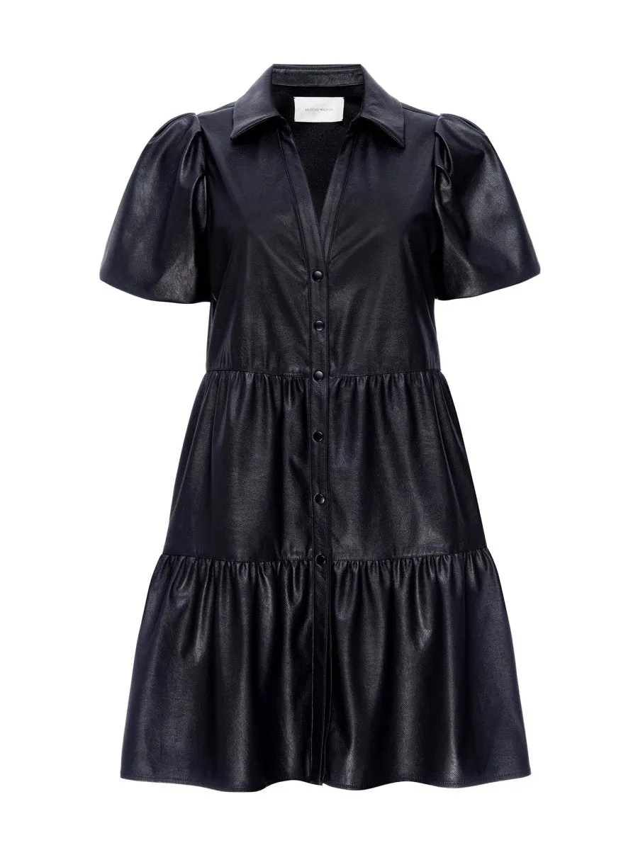 The Havana Vegan Leather Mini Dress Cool Finish