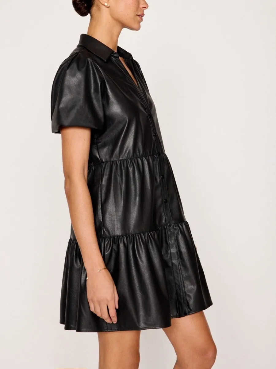Refined Style Sophisticated Look The Havana Vegan Leather Mini Dress