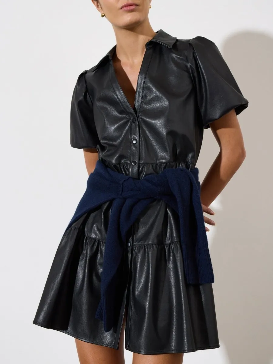 The Havana Vegan Leather Mini Dress Lightweight Piece Fall Layer