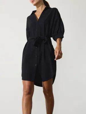The Kate Crepe Belted Dress Loose Flow Work Look