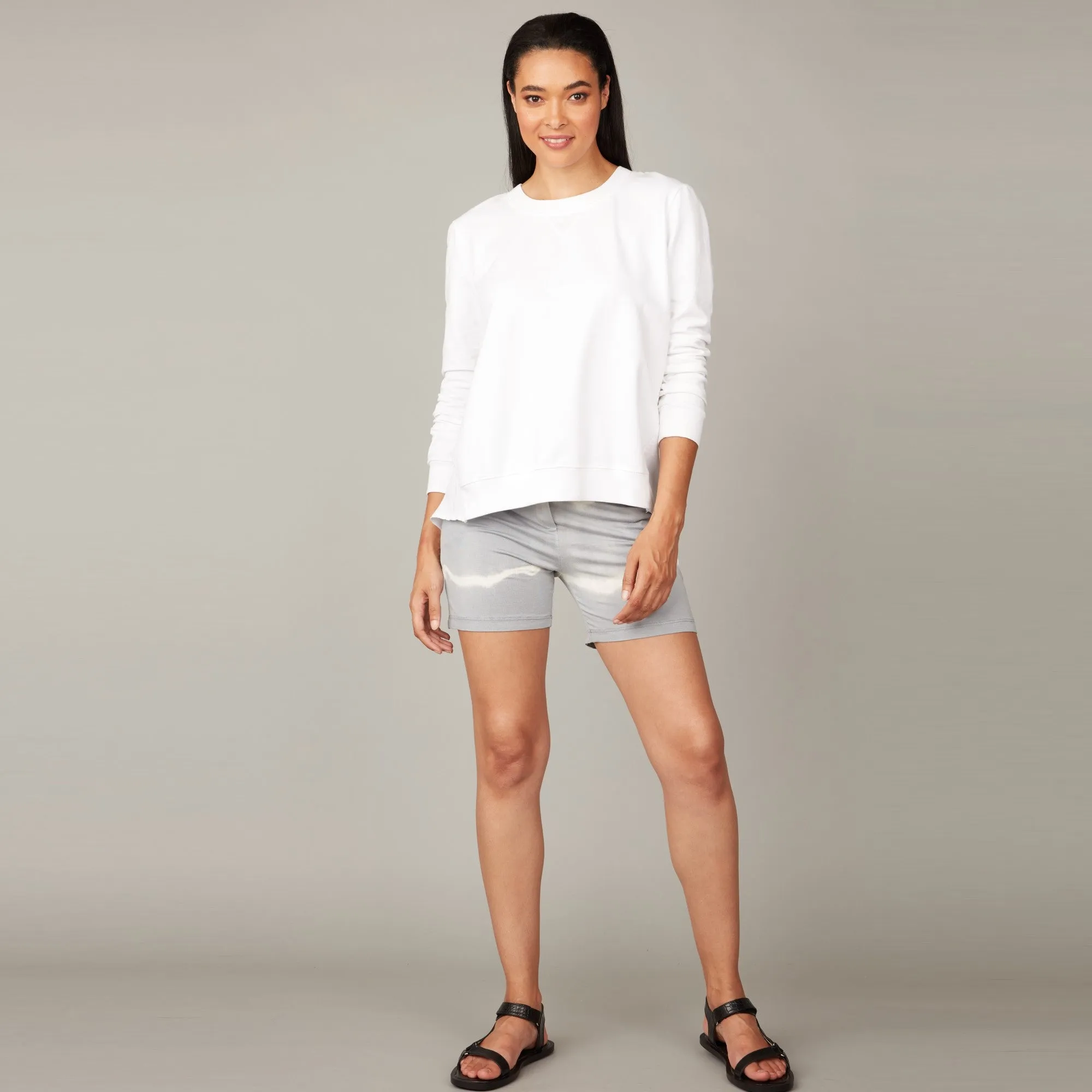 Active Ease Focus Mood Tie Dye Viscose Shorts (Grey)