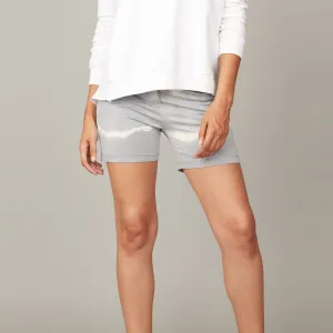 Boho Light Athleisure Cool Tie Dye Viscose Shorts (Grey)